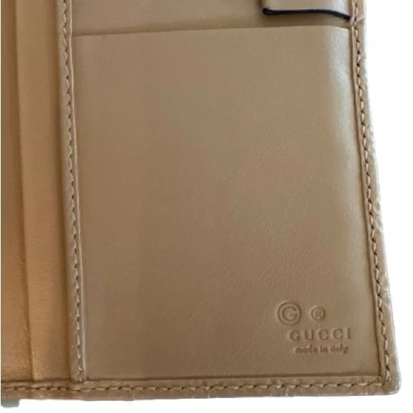 Gucci GG Leather Wallet with Gold Chain + Box & Dust Bag